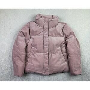 Levi Strauss & Co Jacket Womens Large Pink Corduroy Puffer Insulated Short